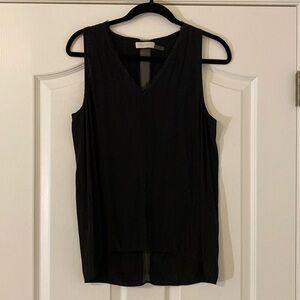 Ramy Brook | Black Shirred Silk Tank Top Blouse | Size XS